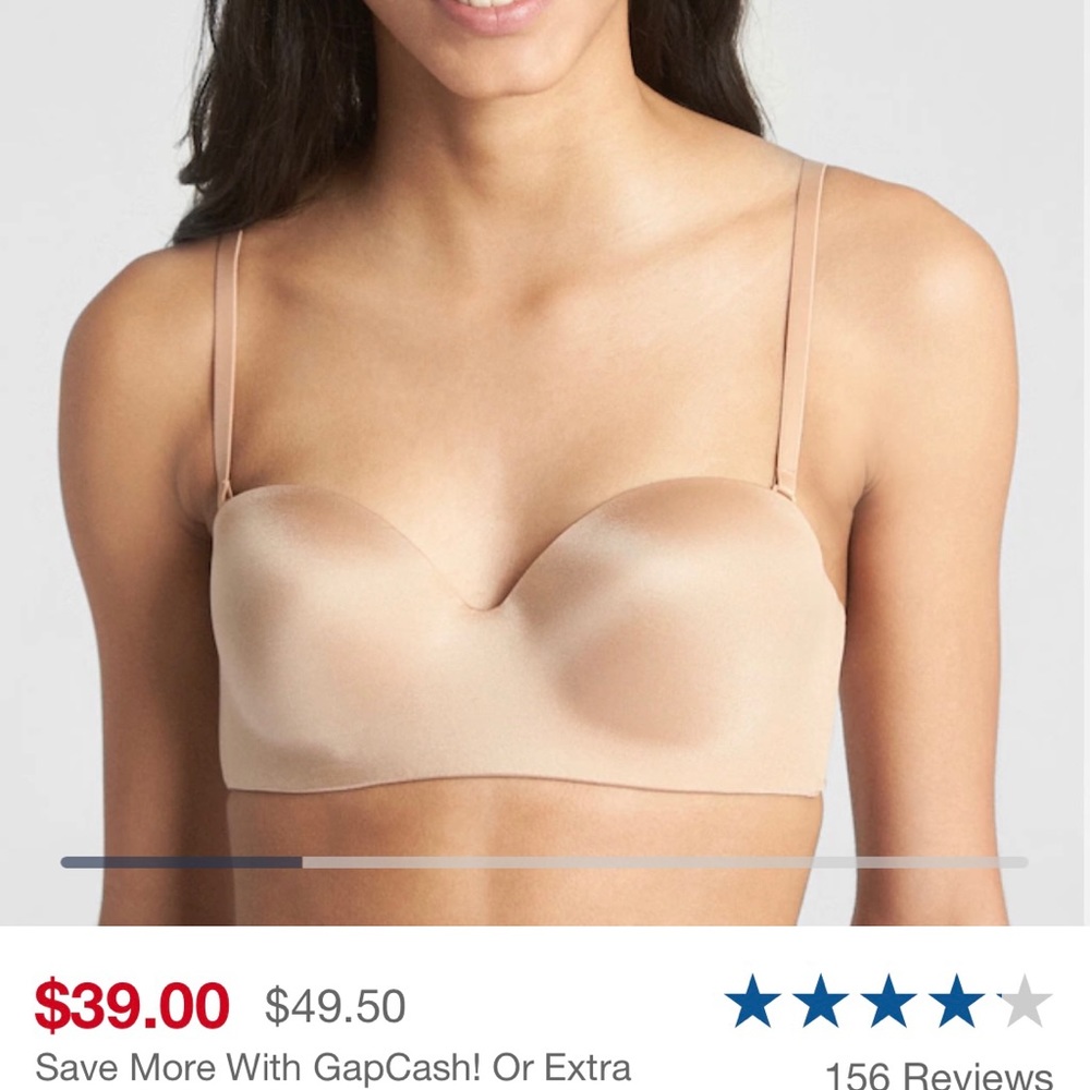 Gap Body Everyday Smooth Multi-way Bra 34C Cafe